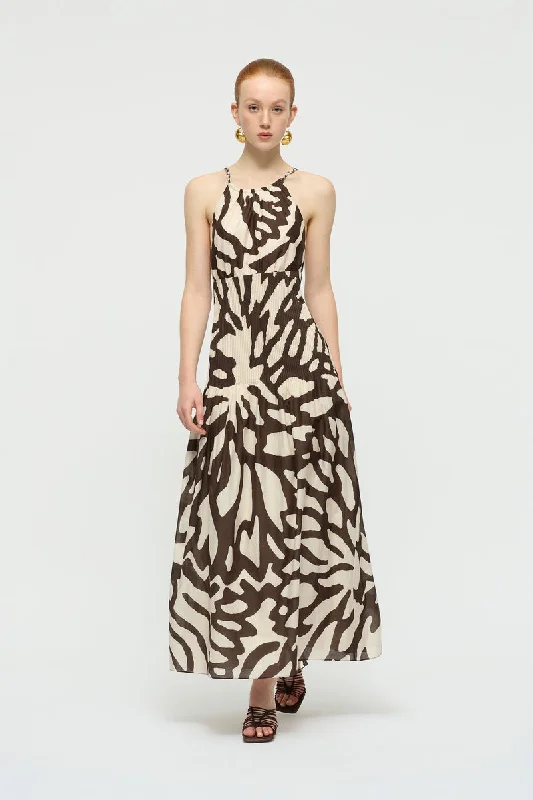 Alida Maxi Dress Stylish Pleated A-Line Maxi Dress