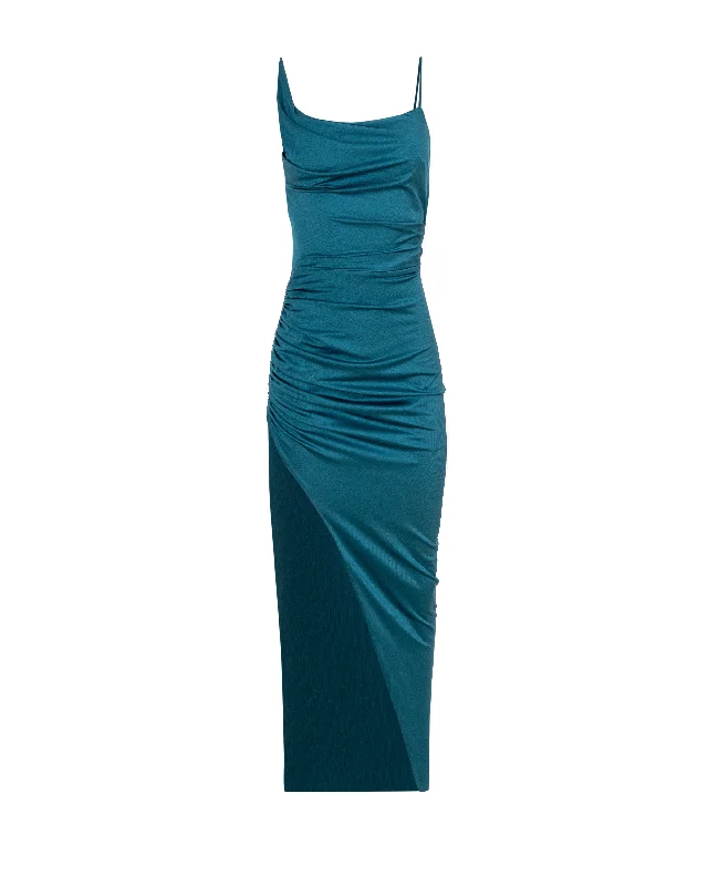 Aquamarine slip style maxi dress Trendy Fit-and-Flare Maxi Dress