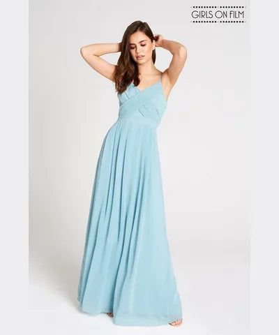 Chiffon Strappy Back Maxi Dress Fashionable Halter Neck Maxi Dress