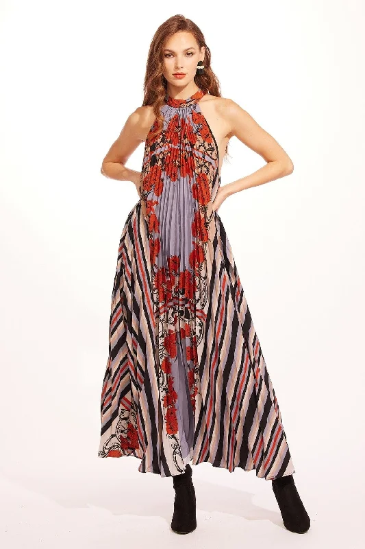 Colette Pleated Maxi Dress - Arabesque Elegant Maxi Dress with Ruffles