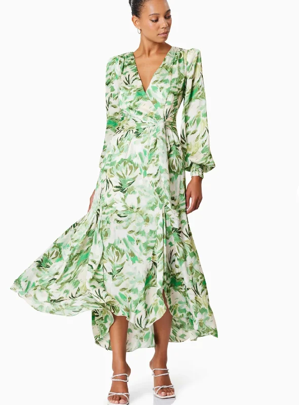 Elliatt Georgia Maxi Dress Green Multi Elegant Floral Maxi Dress