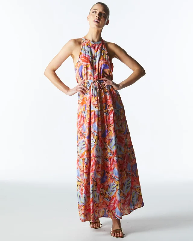 Fate + Becker Midsummer Halter Maxi Dress - Sunset Palm Classic Solid Maxi Dress