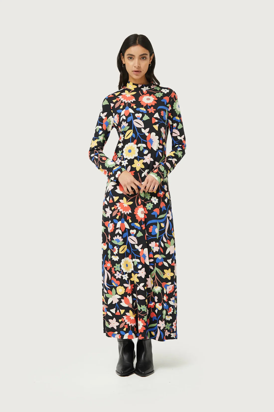 Folkloric and Fancy Free Maxi Dress Comfortable Fitted Maxi Dress