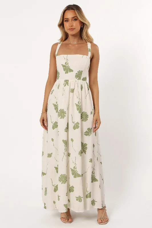 Hazel Maxi Dress - Sage Floral Classic Tulle Maxi Dress