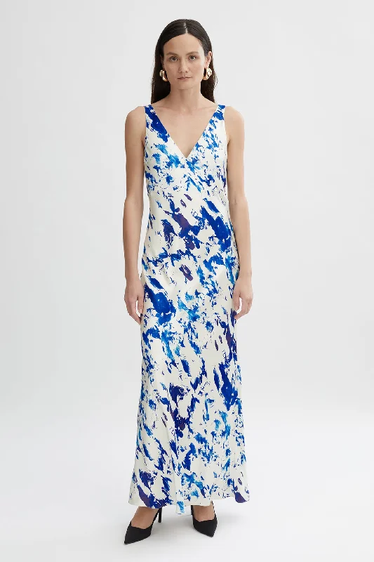 Izabel Print Maxi Dress Stylish Maxi Dress with Pleats