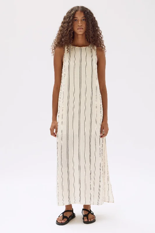 Milos Stripe Maxi Dress Trendy Floral Print Maxi Dress