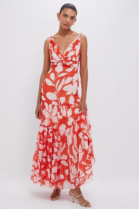 Orange Namorar Maxi Dress Trendy Maxi Dress with Bow