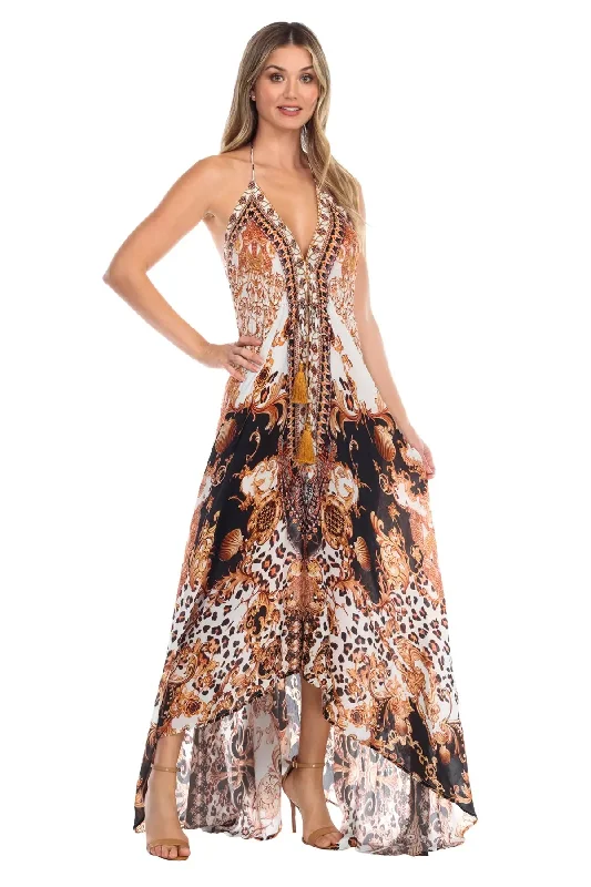 Royal Jungle Convertible 3 Way Maxi Dress Wholesale Trendy Floral Print Maxi Dress