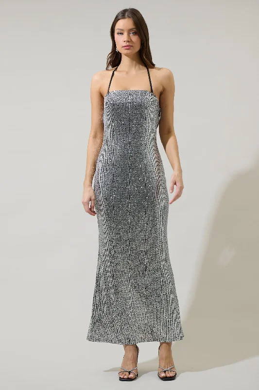 Willard Sequin Dynamite Strapless Maxi Dress Stylish Boho Maxi Dress