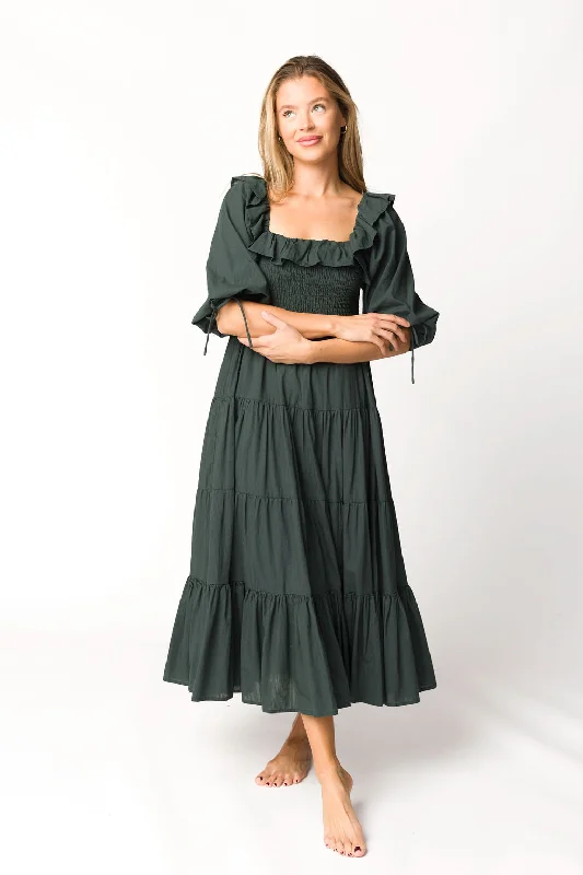 Willow Maxi Dress in Emerald Green - Bump Friendly ($30 off) Comfortable Fitted Maxi Dress