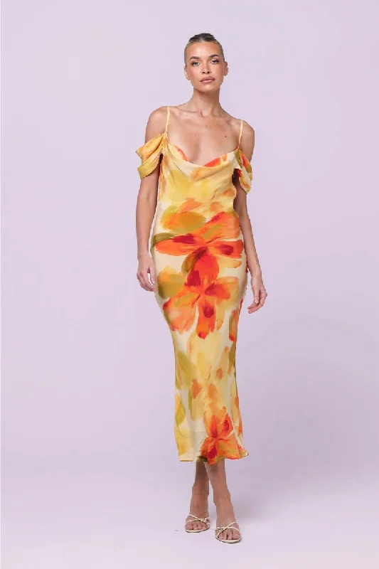 WREN MAXI DRESS-MARIGOLD Comfortable Plunging Neckline Maxi Dress