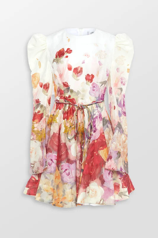 Jordyn Floral Mini Dress Trendy Mini Dress with Belt