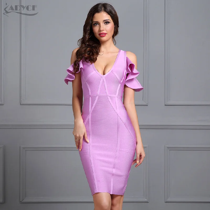 Violet Sexy V Neck Butterfly Sleeve Mini Dresses Trendy Off-Shoulder Dress Mini