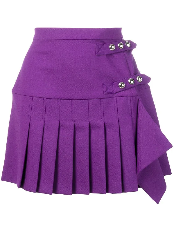 pleated mini skirt linen skirt light