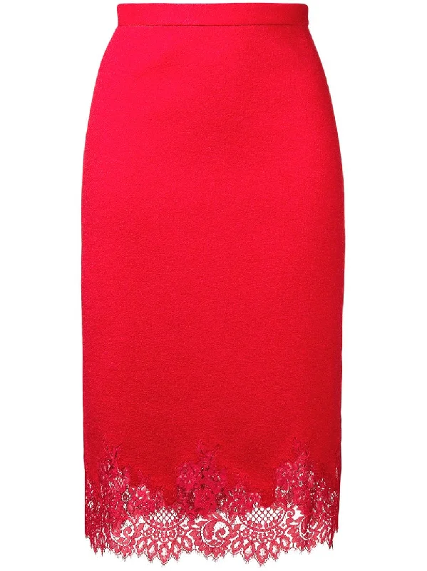 high-waist pencil skirt lace skirt intricate