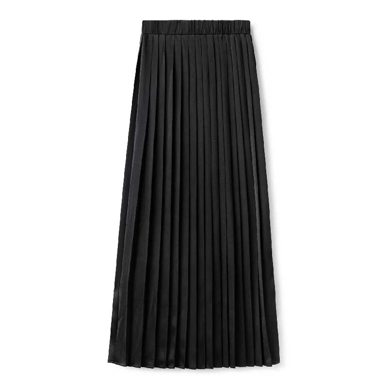 Silk Pleated Skirt  IN: Black mini skirt trendy