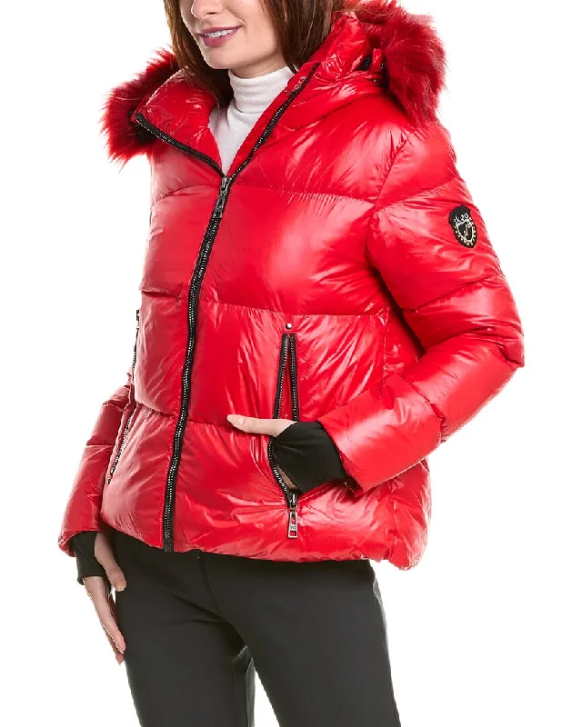 Skea Jocelyn Ultra Puffy Jacket Zippered Front Buttoned Front Snap Front