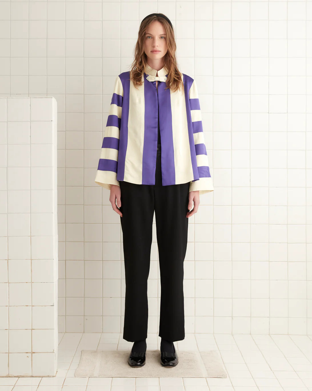 Bode | Regency Jacket | Purple White Insulated Jacket Fitted Jacket Loose Jacket