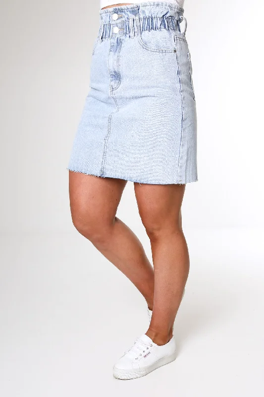 Braxton Denim Skirt Light Blue linen skirt relaxed