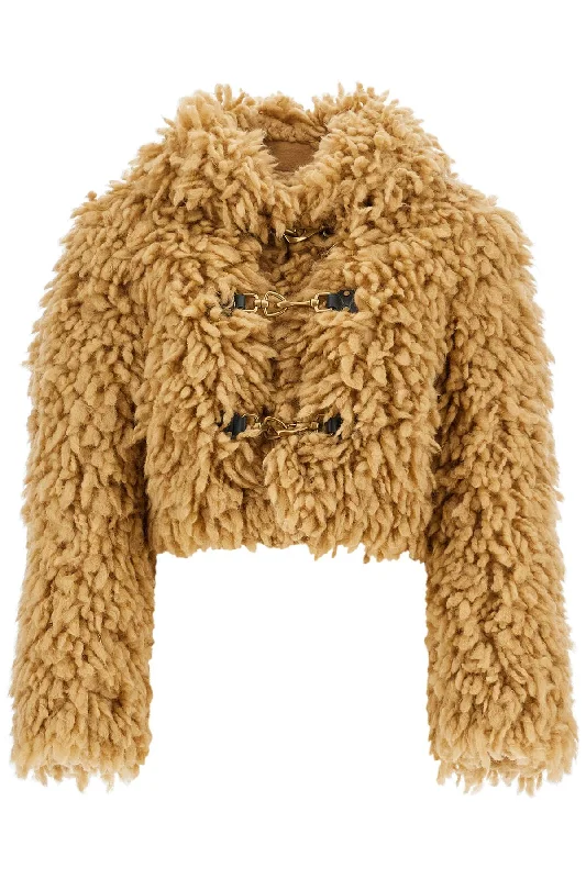 Cropped Faux Fur Effect Jacket Faux Fur Jacket Real Fur Jacket Shearling Jacket