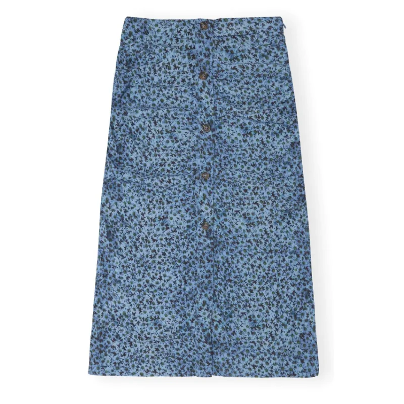 Daisy Print Ruched Skirt cashmere skirt rich