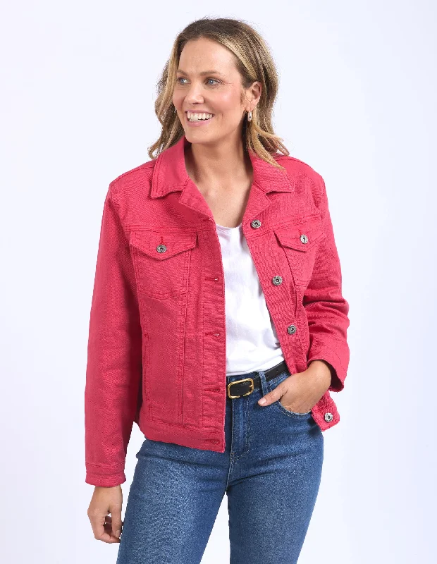 Elm Tilly Jacket Bittersweet Red Belted Jacket Elasticated Jacket Padded Jacket