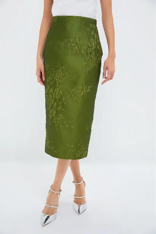 Fern Green Lorelei Graphic Rose Skirt corduroy skirt durable