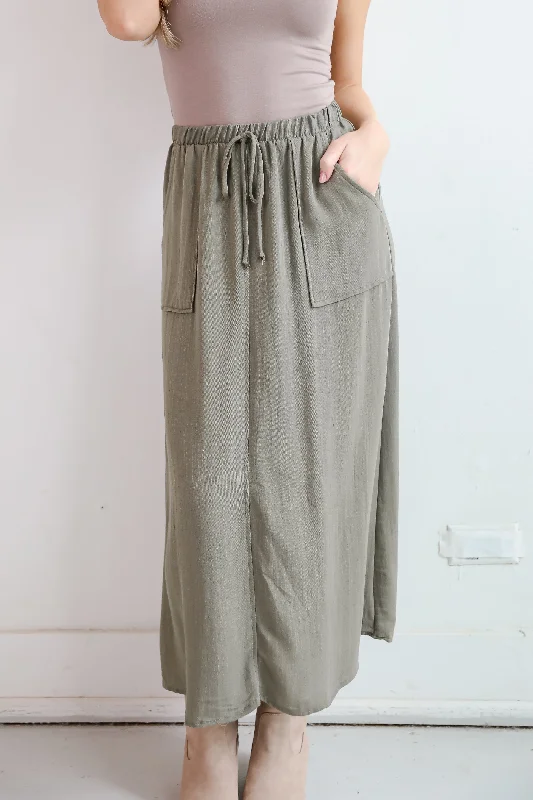 FINAL SALE - Glorious Invite Olive Maxi Skirt wool skirt warm