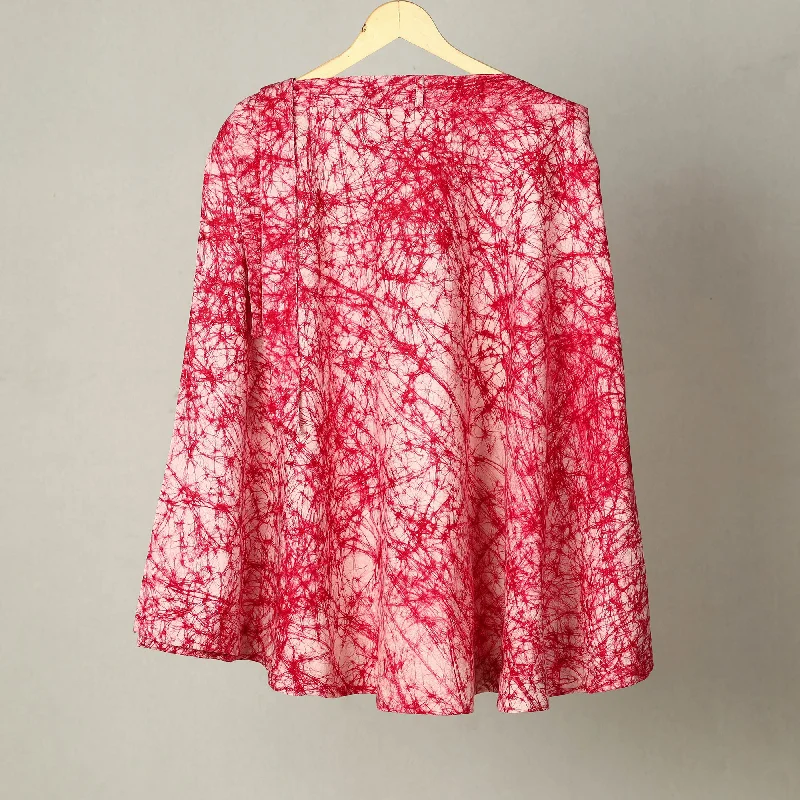 Pink - Hand Batik Print Cotton Wrap Around Skirt 33 chiffon skirt airy