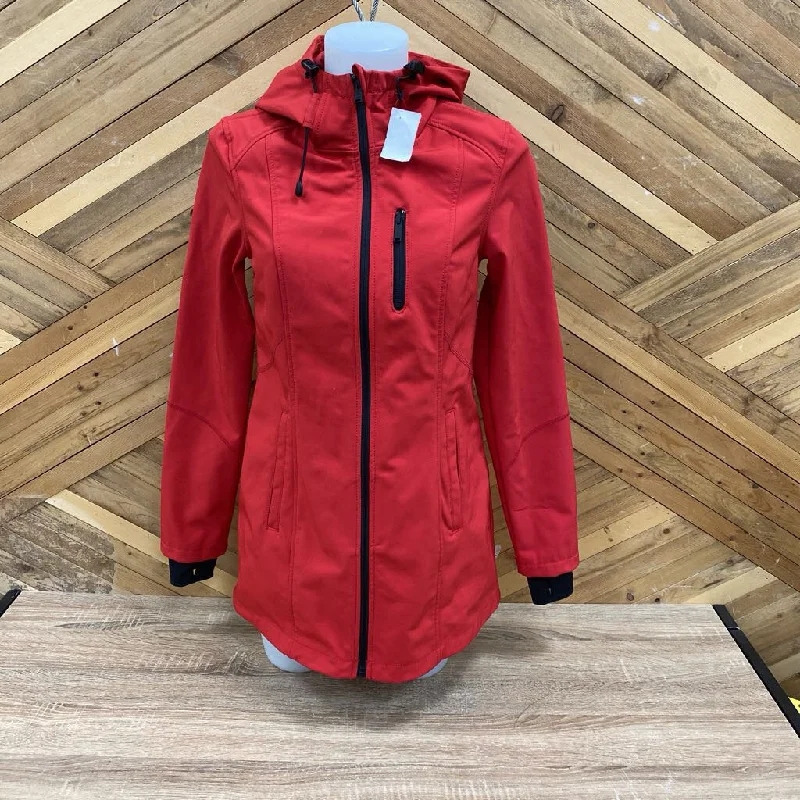 London Fog - Women's Softshell Jacket : Red-women-XS Welt Pockets Slit Pockets Flap Pockets