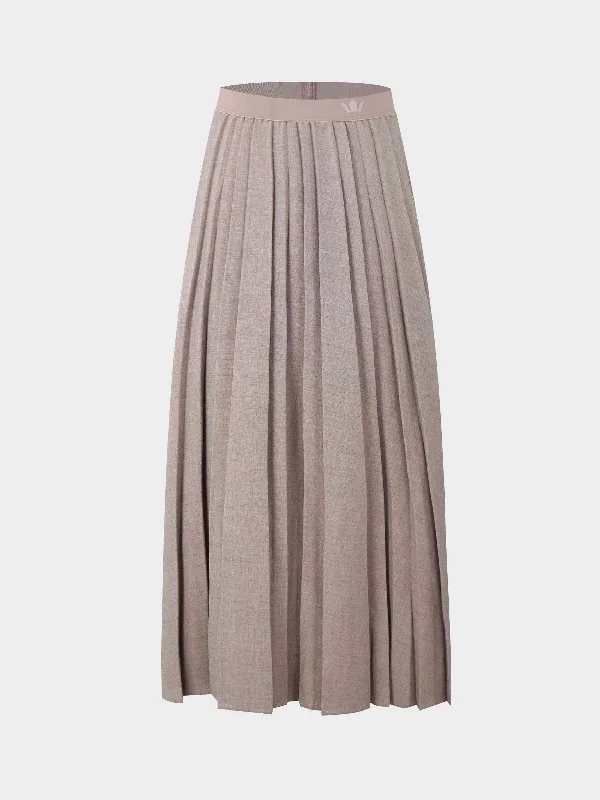 Marni Pleated Skirt-Fawn leather skirt modern