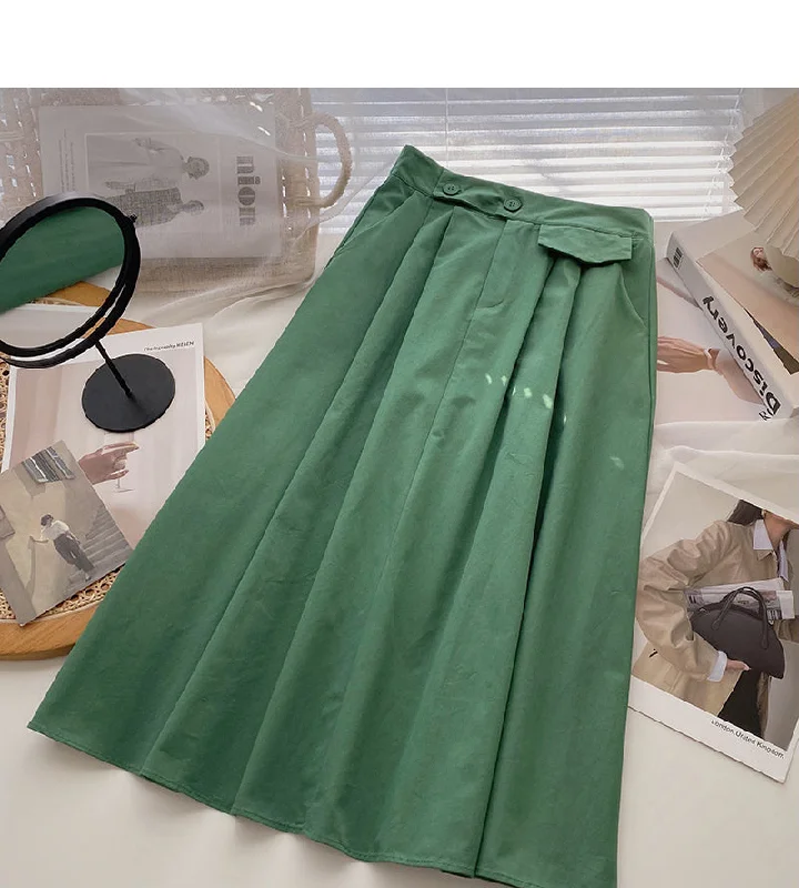 New Korean high waist thin solid color medium and long skirt  5826 leather skirt sleek