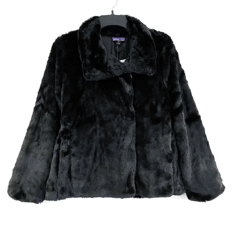 NWT Wmns PATAGONIA Black Plush Faux Fur Pelage Sable Jacket Sz XS MSRP$129 Faux Fur Jacket Real Fur Jacket Shearling Jacket