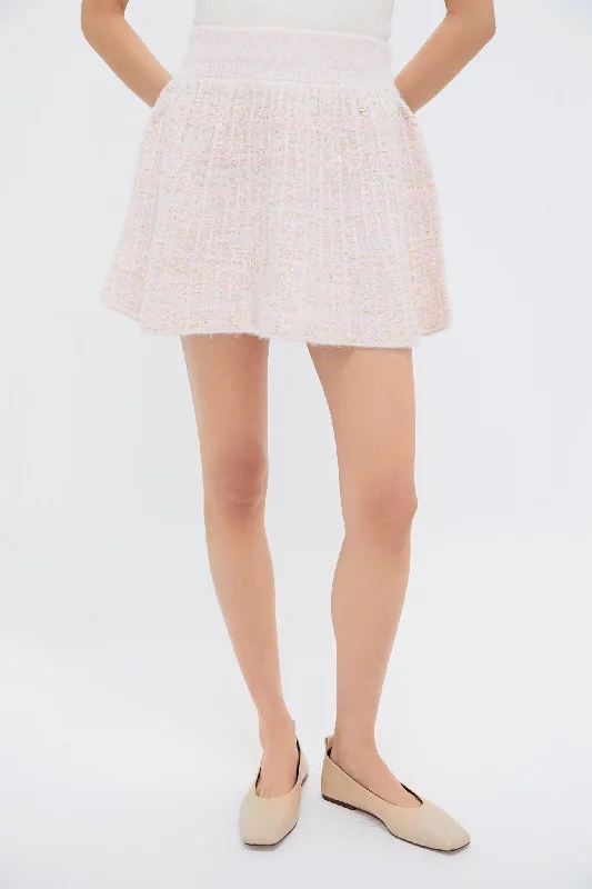 Pink Knit Mini Skirt patchwork skirt art