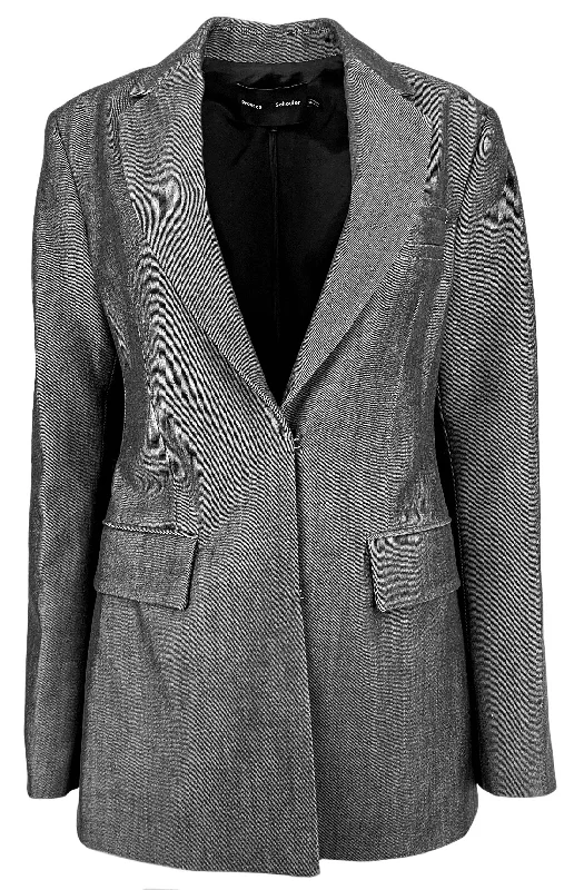 Proenza Schouler Laurie Jacket in Grey Melange Fitted Jacket Loose Jacket Oversized Jacket