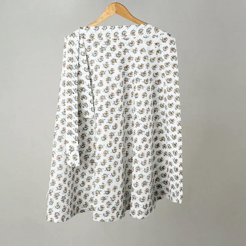 White - Sanganeri Block Printed Cotton Wrap Around Skirt 05 cashmere skirt fine