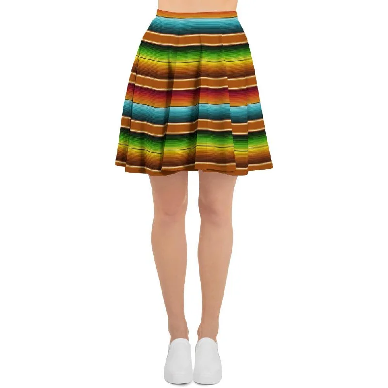 Serape Print Women's Skirt silk skirt lustrous