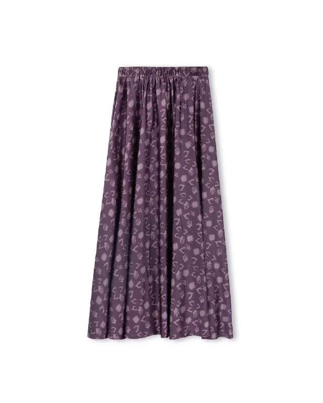 Silk Print A-line Skirt cashmere skirt fine