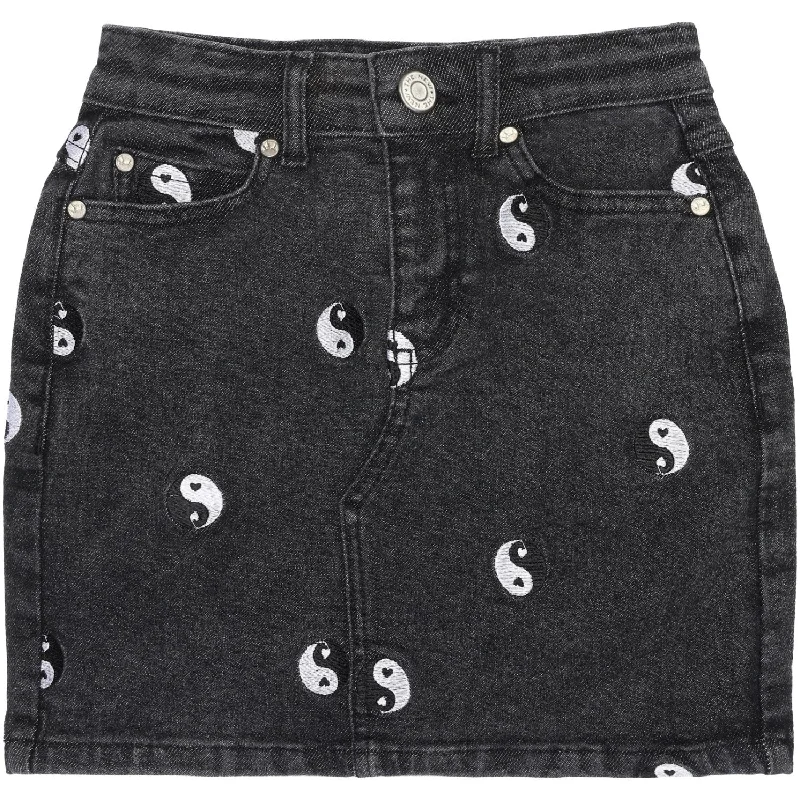 The New Black Denim Wash Lykke Denim Skirt velvet skirt luxurious