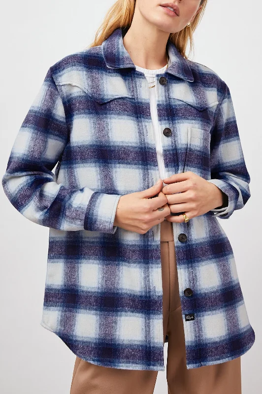 TRIPP SHIRT JACKET - AZURE SAPPHIRE Front Pockets Side Pockets Patch Pockets