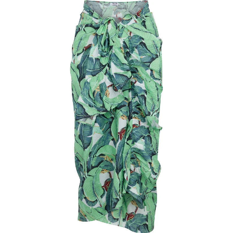 Women's Martinique® Green Banana Leaf Sarong corduroy skirt cozy