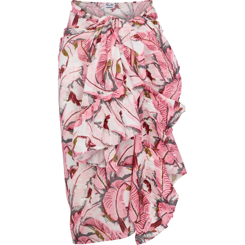 Women's Martinique® Pink Banana Leaf Sarong cashmere skirt plush